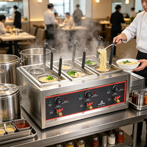 เครื่องทำบะหมี่ไฟฟ้าแบบตั้งโต๊ะ 6 ช่อง 6 กิโลวัตต์ 220 โวลต์ เครื่องทำพาสต้าเชิงพาณิชย์ ร้านอาหาร ร้านขายขนม ครัวจัดเลี้ยง - Product Image 2