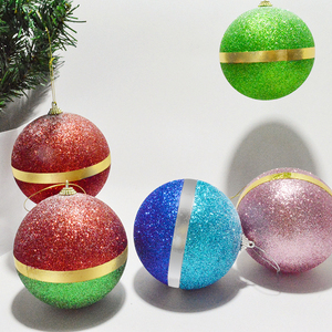 Boules <span class=keywords><strong>de</strong></span> Noël en plastique soufflé avec paillettes, 10 cm, 5 couleurs personnalisables, nouveauté 2022, pour décorations <span class=keywords><strong>de</strong></span> fêtes - Product Image 4