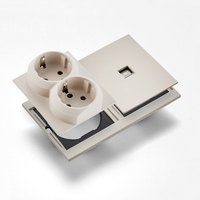 Enchufe de Pared WESA, Enchufe Europeo, Enchufe Múltiple para TV con RJ45 Ethernet, Enchufe Doble para el Hogar, Combinación Libre, Diseño Moderno de Lujo
