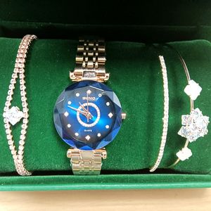 Ensemble de montres à quartz pour femmes SENO S042, bracelet en cristal, collier, ensembles de montres, bijoux féminins, ensemble argenté, Saint-Valentin - Product Image 3