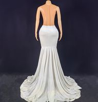 AD2603 Sexy durchsichtiges Ballkleid Kleid Big Trail ing Brautkleider Elegantes Party kleid Luxus Kristalle Bühne