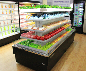 Armoire de congélateur réfrigérée d'affichage de rideau d'air commercial pour la nourriture cuite de légume de fruit de <span class=keywords><strong>produits</strong></span> laitiers de boisson - Product Image 5