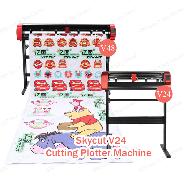 Guangzhou GED Skycut  V24 Automatic Contour Function Single Head Vinyl Cutting Plotter V48 Cutter Plotter Machine With Camera