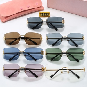 8849 New arrivals 2025 mới nhất sang trọng cong lens không có vành vuông Y2K Sunglasses đối với phụ nữ - Product Image 4