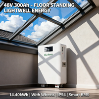 Baterai Lithium Ion 14kWh 48V 300Ah untuk Sistem Surya All in One yang Dipasang di Dinding dengan Roda