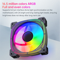 Muñeco de nieve 120mm ARGB PWM ventilador de refrigeración CFM direccionable RGB para compatibilidad de placa base PC Actualización de carcasa