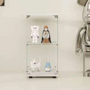 Vitrina de cristal para sala de estar, armario con cerradura, pequeño armario de cristal sin marco, vitrina - Product Image 1