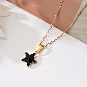 Collares con colgante de GEMA de piedra natural de alto pulido para niñas al por mayor, joyería de acero inoxidable - Product Image 2