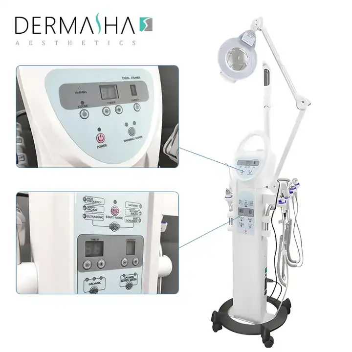 Machine faciale à ultrasons haute fréquence 9 en 1 avec vapeur raffermissant la peau Anti-rides soins du visage équipement de thérapie faciale