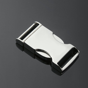 Side Release Buckle Alloy Silver Black Durable For Bags <b>Webbing</b> Fasteners - Product Image 1