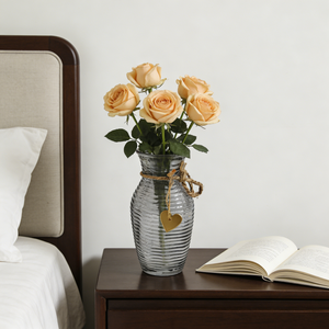 Vase en verre côtelé dégradé style nordique pour arrangement de pampas, décoration intérieure, centre de table de mariage, vente en gros - Product Image 1