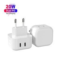 Nouvelle arrivée 2 ports PD 20W adaptateur secteur USB à charge rapide rapide 20W double adaptateur de chargeur mural rapide USBC Type C