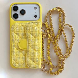 Étui en cuir de luxe haut de gamme pour <span class=keywords><strong>iPhone</strong></span> 17 Air 17-<span class=keywords><strong>11</strong></span> Pro/Plus <span class=keywords><strong>avec</strong></span> porte-cartes et chaîne, <span class=keywords><strong>coque</strong></span> arrière inclinée - Product Image 2