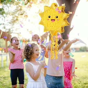 Décorations de fête Sun Piata avec cordon à tirer, masque pour les yeux et chauve-souris inclus, pour filles, enfants, anniversaire, baby shower, fête d'été - Product Image 6