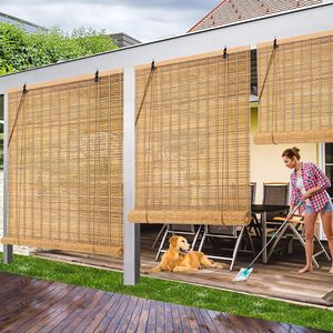 Tirai karbon pelindung UV untuk jendela, gorden kasa bambu perlindungan UV mudah dipasang dalam dan luar ruangan - Product Image 2