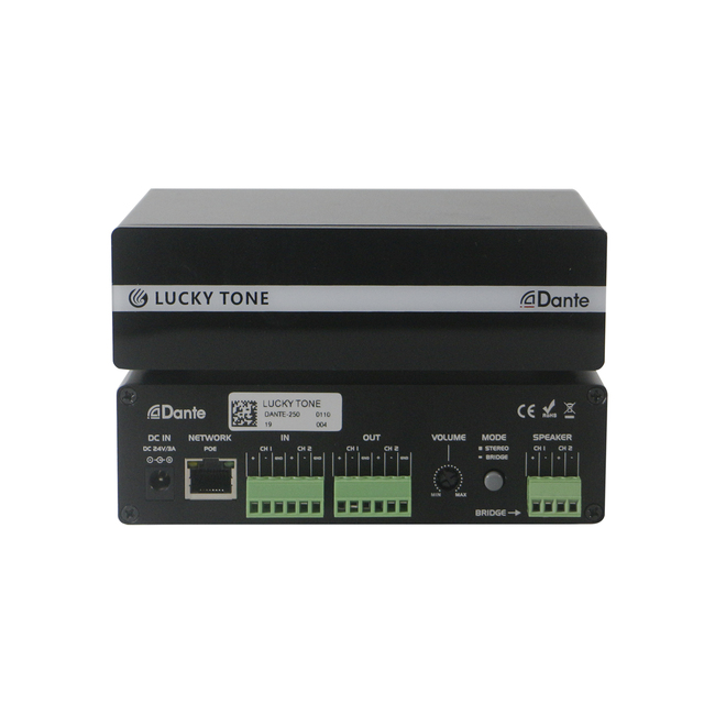 2*30W POE Power Digital Professional High Power Audio Amplifiers Dante Network Amplifier with 2-channel Line Input