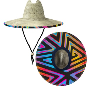 Sombrero de Paja Unisex de Alta Calidad con Rayas Impresas Personalizadas para Actividades al Aire Libre, Playa, Viajes y Pesca - Product Image 6