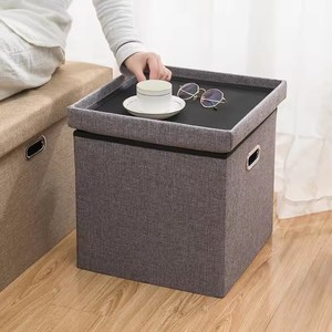 Taburete Otomano Multifuncional <span class=keywords><strong>de</strong></span> <span class=keywords><strong>Madera</strong></span> con Espacio <span class=keywords><strong>de</strong></span> Almacenamiento, Alta Capacidad <span class=keywords><strong>de</strong></span> Carga, con Cajas <span class=keywords><strong>de</strong></span> Almacenamiento para Sentarse, para Dormitorio o Apartamento - Product Image 3