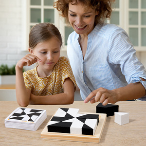 CE CPC Meilleures ventes : Jouet de formation mentale en bois avec blocs à dissimuler et puzzles de correspondance de formes pour enfants, stimulant l'imagination spatiale - Product Image 2
