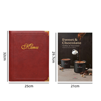 Porte-menu de restaurant en cuir PU de luxe, livre de menu à feuilles mobiles en PVC de haute qualité, grande couverture de menu simple