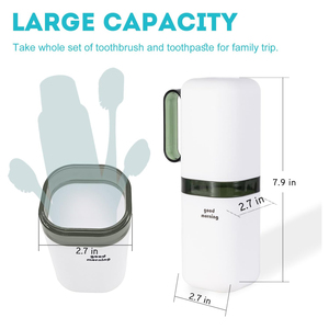 Cf Grote Capaciteit 2 In 1 Reis Draagbare Koffer Tandenborstel Houder Spoel Cup Reiskoffer Tandenborstel Houder Cup Badkamer Set - Product Image 3