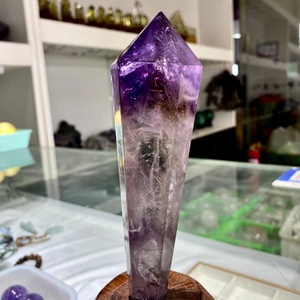 600-700g <b>Amethyst</b> <b>Raw</b> Crystal Anniversary Gift Healing Stones Crystal Point <b>Amethyst</b> Scepter Wand - Product Image 3