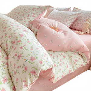 Parure de draps en coton 300 fils, motif floral rose, douce, respirante, réversible 3D, mignonne, écologique, résistante à l'eau, literie européenne - Product Image 3