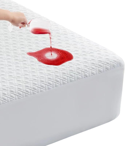Protector de colchón de rizo de bambú antibacteriano impermeable personalizable almohadilla de protección de cama extraíble fácil de lavar King Queen - Product Image 1