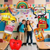 Ballons en aluminium en forme de crayon, cartable et bus pour la rentrée scolaire, décorations pour la maternelle et la salle de classe