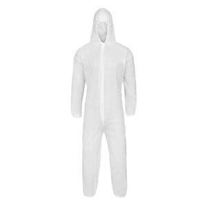 O OEM aceitou o Hazmat antiestático descartável microporoso branco dos PP PE ternos respiráveis macacões dos pintores com função impermeável - Product Image 3