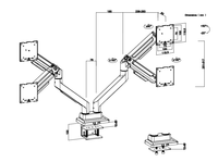 Support de bureau pour deux moniteurs en aluminium robuste pour écrans de 17 à 35 pouces, support de moniteur réglable, support stable et solide