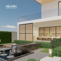 AlunoTec Protection de la vie privée personnalisée Panneau à persiennes fixes en aluminium ventilé avec lames opérables