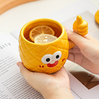 Mug en céramique avec couvercle, design élégant - pour la maison, café et petit-déjeuner, style naturel frais, origine Chine