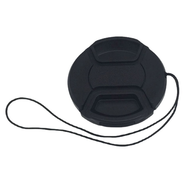 Center Inner Pinch Lens Cap With Leash Keeper 82mm 77mm 55mm 58mm 52mm Tempered Glass Camera Lens Cover Protector