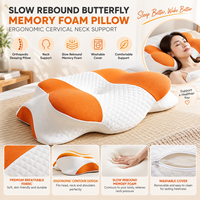 Oreiller ergonomique cervical en mousse à mémoire de forme à rebond lent, oreiller orthopédique pour le sommeil, soutien du cou, housse lavable