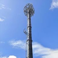 Torre Monopolo de Telecomunicaciones de 30m, Poste de Acero Tubular Galvanizado en Caliente para Estación Base Inalámbrica 4G/5G, Personalizado OEM