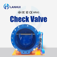Vanne papillon à fermeture lente HH47X en fonte ductile, raccordement à bride, tampon hydraulique pour eau, PN16 CE EAC GOST, garantie 2 ans