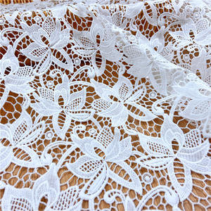 थोक पानी में घुलनशील सफेद कढ़ाई फीता कपड़े के लिए मिल्की गुईशुद्ध फूल फीता कपड़े mf72 - Product Image 1