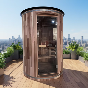 Sauna Exterior Tradicional de Lujo, Tamaño Pequeño, Tipo Cubo, con Estufa Harvia, Impermeable, para Jardín - Product Image 4