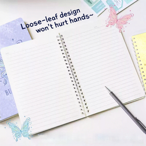 Bướm A5 xoắn ốc máy tính xách tay với dày PVC cứng Bìa 60 tấm xoắn ốc ràng buộc bên trong trang dễ thương phong cách cho các trường học hoặc văn phòng sử dụng - Product Image 5