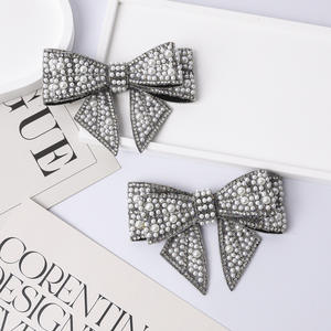 Nouvelles décorations pour chaussures à talons hauts en forme de nœud 3D en perles et strass, accessoires DIY pour femmes, vente directe usine - Product Image 3