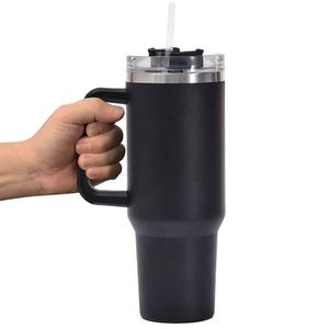 Vaso Térmico de Acero Inoxidable de Doble Pared con Recubrimiento en Polvo, 40 oz, para Sublimación, con Asa y Pajita, para Gimnasio y Viajes, con Logotipo Personalizado - Product Image 3
