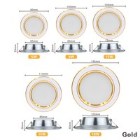 Plafonnier LED Encastrable Rond 5W 9W 12W 15W 18W CA 220V 230V 240V Éclairage Intérieur Blanc Chaud Blanc Froid