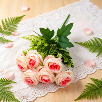 Klaar voor verzending Realistische Kunstmatige Parel Rozenboeket Zijden Kleine Bloemenbundel voor Snelle Levering Online Groothandel
