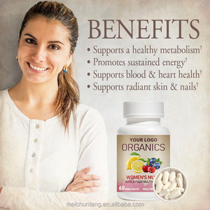 Vitamin tổng hợp hữu cơ cho phụ nữ đa vitamin với vitamin C, D, <span class=keywords><strong>folate</strong></span>, B6, B12, Biotin, Sắt, Vitamin thực phẩm thuần chay cho phụ nữ - Product Image 5