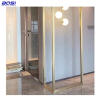 Modèle personnalisé en laiton décoratif écran diviseur de pièce en acier inoxydable métal écran cloison courbe jardin Construction
