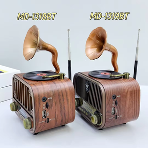 Adornos para el salón, reproductor de música portátil decorativo para el hogar, estilo Retro, fonógrafo Vintage clásico, altavoz de madera - Product Image 2