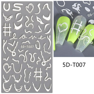 Venta al por mayor personalizado 3D/5D línea de flores blancas pegatinas de <span class=keywords><strong>uñas</strong></span> <span class=keywords><strong>relieve</strong></span> <span class=keywords><strong>en</strong></span> <span class=keywords><strong>relieve</strong></span> Adhesivo acrílico esmalte envolturas DIY Prensa <span class=keywords><strong>en</strong></span> - Product Image 6