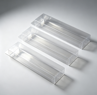 Boîte en plastique transparente pliable rectangulaire longue et mince pour emballage de parfum, stylo, bande décorative, emballage de vente au détail