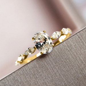 Anello ovale grande da donna, design semplice, accessorio da dito per uso quotidiano - Product Image 3